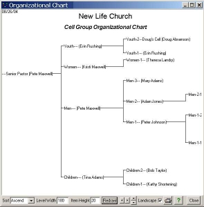 Excellerate church management software helps you easily graph your cell group structure