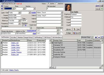 The small group management screen of the Excellerate church management software