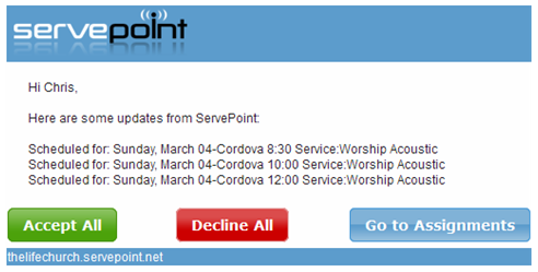 Church Schedule Notification